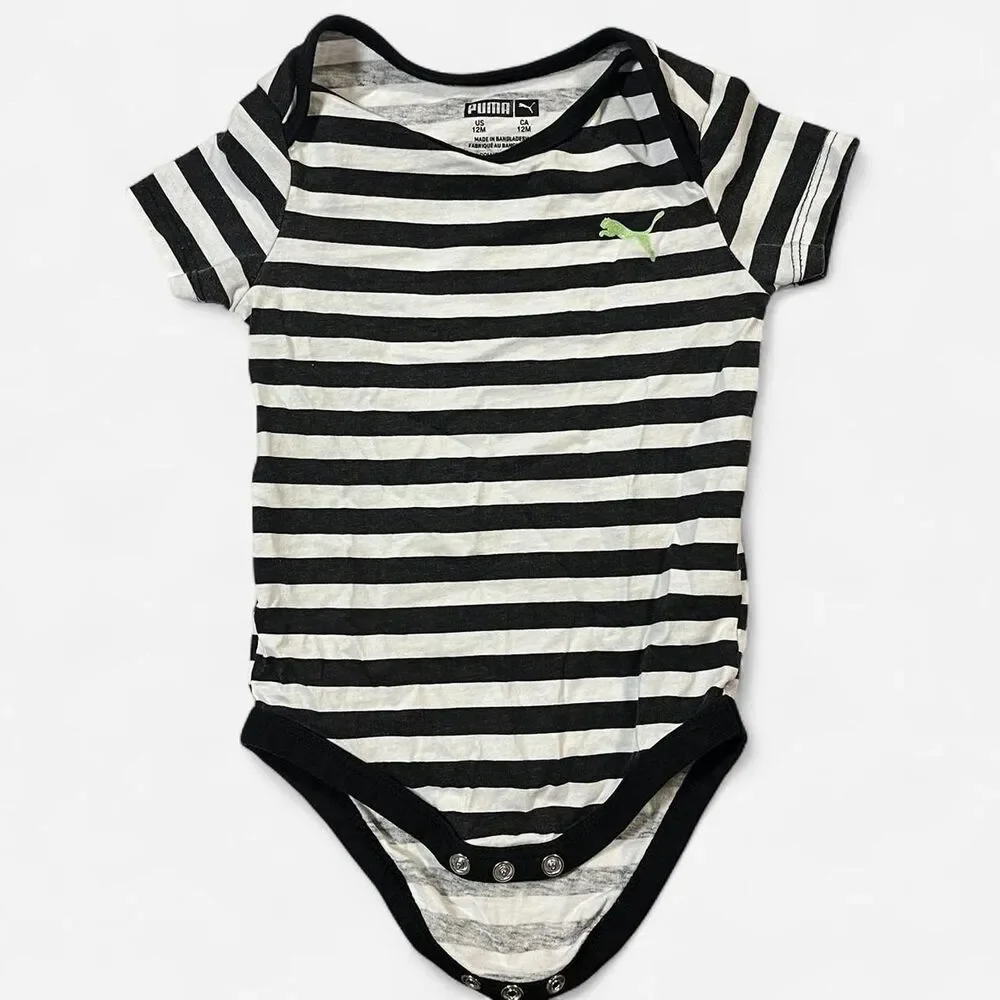 Puma Black and White Sleepsuits-babygrows